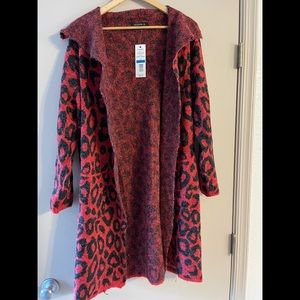 Red and Black Leopard Cardigan
